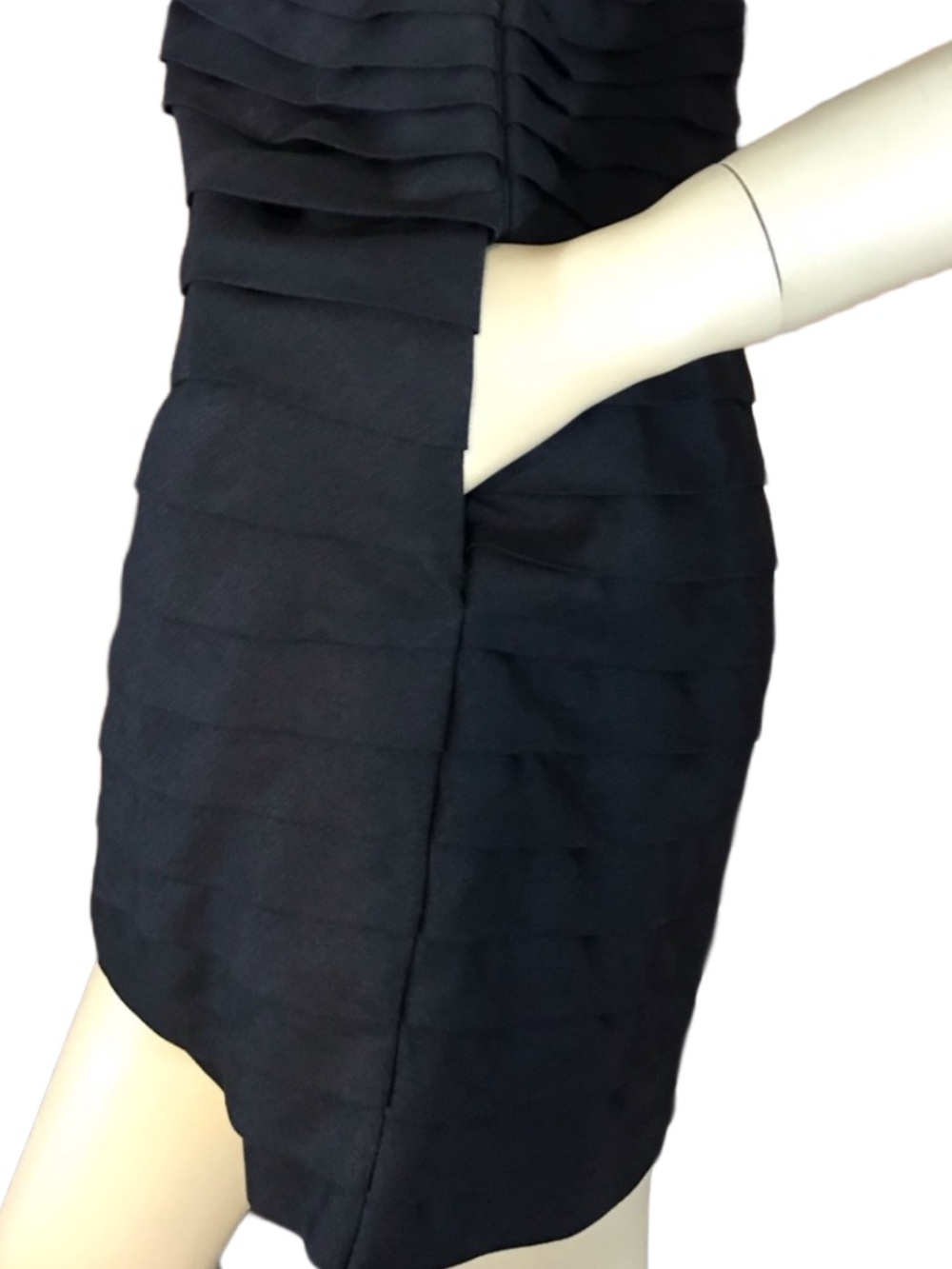 FUMBLIN' FOE ANTHROPOLOGIE BLACK TIERED ONE SHOULDER COCKTAIL DRESS NWT (M) - Picture 10 of 13